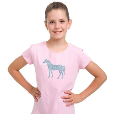 Riding Cotton Top HORSE IN SKY BLUE - Short Sleeve