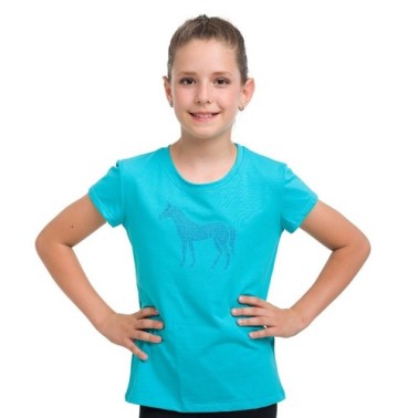 Riding Cotton Top HORSE IN SKY BLUE - Short Sleeve