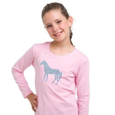 Riding Cotton Top HORSE IN SKY BLUE - Long Sleeve