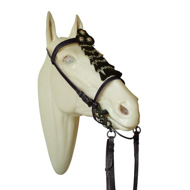 ECONOMIC SPANISH BRIDLE WITH HORSE HAIR MOSQUERO AND REINS