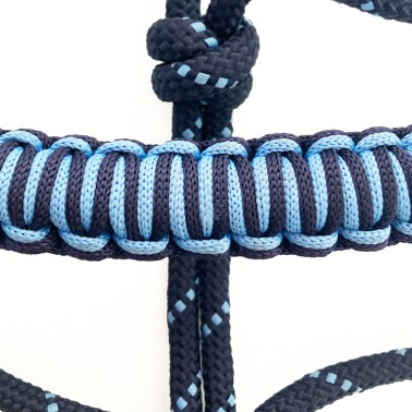 Rope halter with knitted noseband