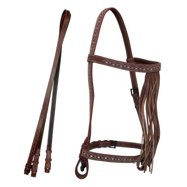 ECONOMIC ORNAMENTED SPANISH BRIDLE WITH REINS