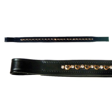 PADDED BROWBAND WITH HEART-STONE CHAIN