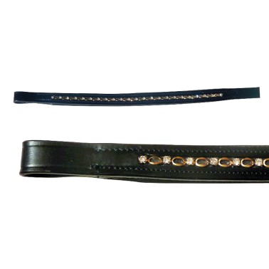 PADDED BROWBAND WITH OVAL-STONE CHAIN