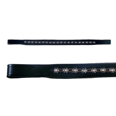 PADDED BROWBAND WITH WHITE STONES CHAIN