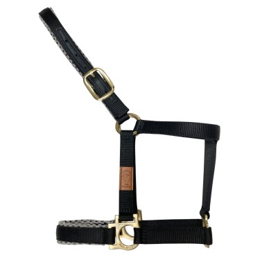 Marjoman double nylon halter reinforced with leather