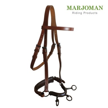 MARJOMAN DRESSAGE HALTER, CAVESSON WITH RING AT SIDE AND 3 PILLARS