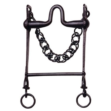 SPANISH BIT, HIGH PORT MOUTH STRAIGHT BAR WITH CHAIN