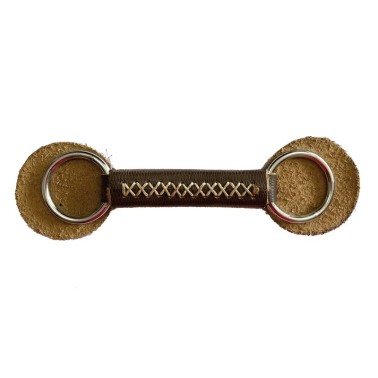 SS RING SNAFFLE BIT WITH LEATHER MOUTH