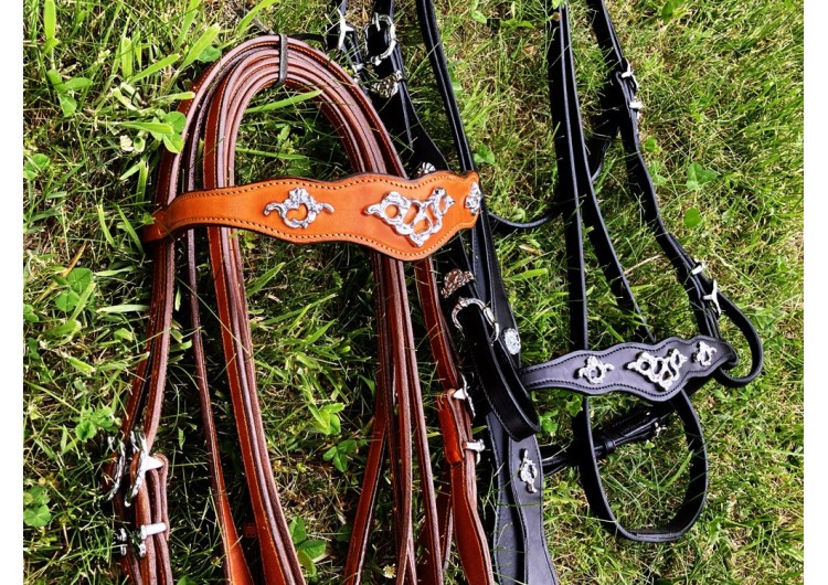 Parts, pieces and ornaments of a traditional Portuguese bridle